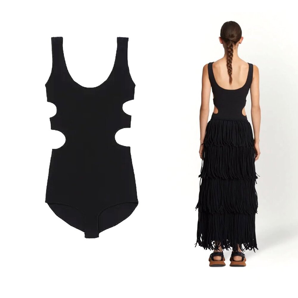 PROENZA SCHOULER Black Knit Cut-Out Bodysuit – Size L